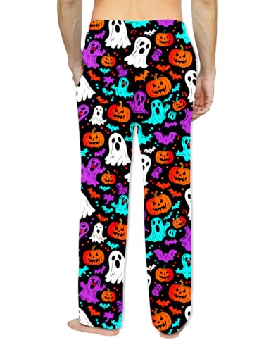 Mens Christmas Halloween Pajama Pants Sleep Bottoms Pj Pants with Pockets2