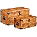 baginbaginbag Storage Cabinets Wooden Tool Chests Lockable Storage Trunks Boxes 2pcs Fully Assembled Brown Adults Waxed Solid Wood-Frame Material Indoor&Outdoor 2-Number of Items in Set Rectangular
