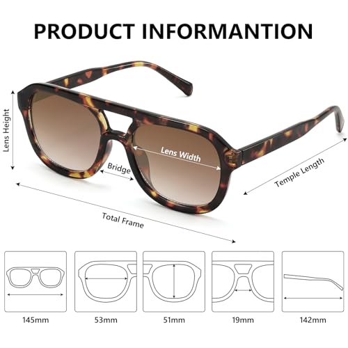LIKSMU Retro Aviator Sunglasses for Women Men Trendy Square Pilot Shades 70s Vintage Sun Glasses3