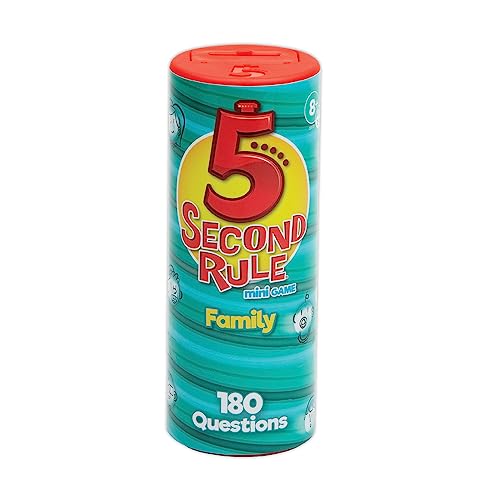 5 Second Rule Family Edition (Mini Tube) - Simple Question Card Game for Family Fun, Party, Kids, Travel, Game Night & Sleepovers - Think Fast and...