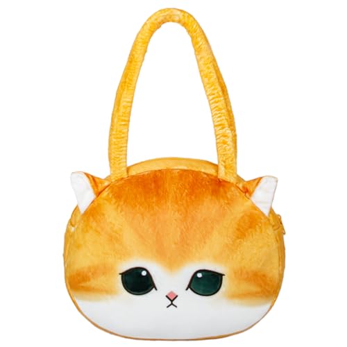 Cute cat shoulder bag, plush handbag, cat big face bag, cat gift for women