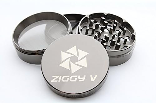 Spice Herb Grinder- Four Piece with Pollen Catcher - 2.5 inch - Zinc Alloy