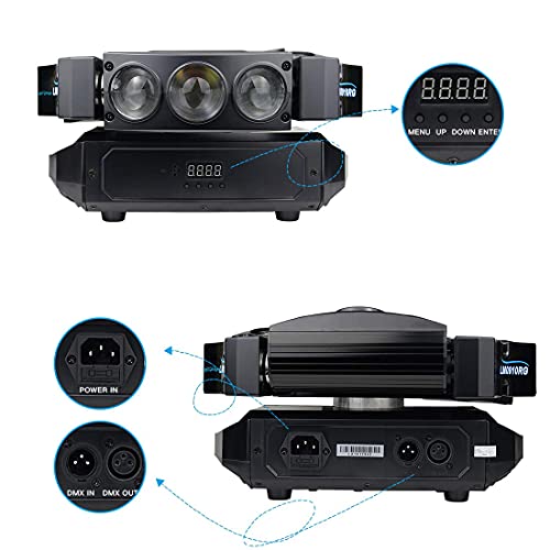 BETOPPER DJ Lumière soirée lyre led lumière scène triangulaire mobile 9x10W RGBW LED DMX spot projecteur discothèque activée son jeux de lumière éclairage pour disco fête danse club bar LM0910 - Image 3