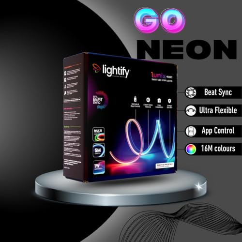 Image of LIGHTIFY Smart RGBIC LED Strip Lights 5 Metre - 16 Million Colors, USB Powered, Bluetooth App & Remote Control, Adjustable Brightness