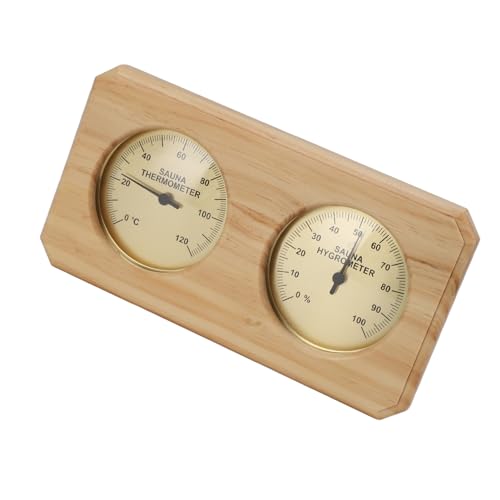 Gavigain Wooden Sauna Hygrometer Thermometer 2 in 1 Humidity Temperature Monitor Indoor Meter Room Sauna Thermometer for Room