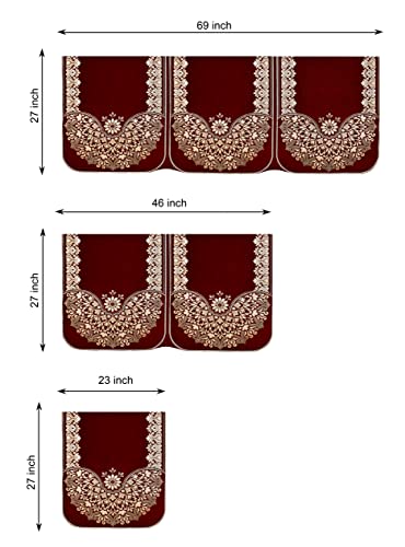 Image of L Shape Sofa Cover Set 7 Seater with 5 Cushion Covers - Premium Stretch Fabric, Soft, Anti-Slip, Washable Sectional Couch Cover (Maroon)