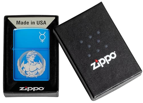 Encendedor Zippo Metal Azul Brillante Talla Estándar miniatura 6