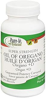 Super Strength Oil of Oregano + Vitamin D 60 Organicaps - STRONG! Natural Ultra Premium Immune & Digestive Supplement made in Canada using 80% carvacrol oil.