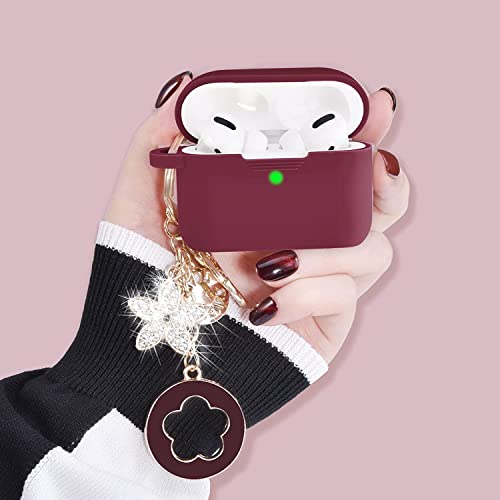 Image of Case for Airpods Pro 1st 2nd Generation - VISOOM Airpods Pro 1 /2 Cases Cover Women Silicone iPod Pro 2 Earbuds Wireless Charging Case Girl Bling Keychain for Apple Airpod Gen Pro 2