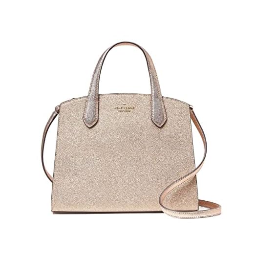 Kate Spade New York Tinsel Glitter Fabric Satchel Crossbody Purse (Rose Gold)