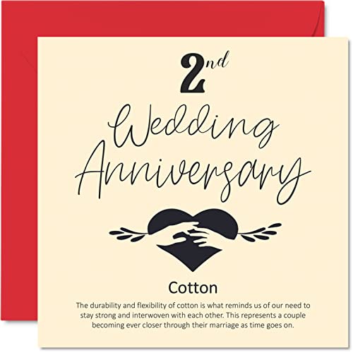 Stuff4 2nd Anniversary Card for Wife or Husband Boyfriend Girlfriend