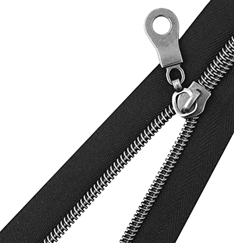  Mandala Crafts Metallic Gunmetal Zipper Tape - Black Nylon Coil Upholstery Zippers for Sewing
| Mandala Crafts Gunmetal