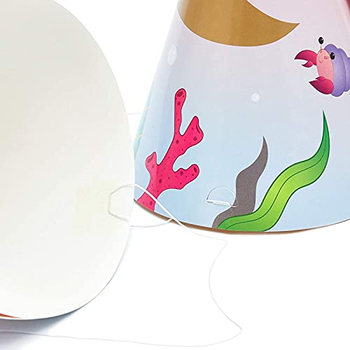 Blue Panda Mermaid Party Hats For Girl's Birthday Party (24 Pack) #TOP3