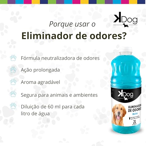 Eliminador de Odores Para Cães e Gatos, Marine, KDog, 2 Litros, Azul