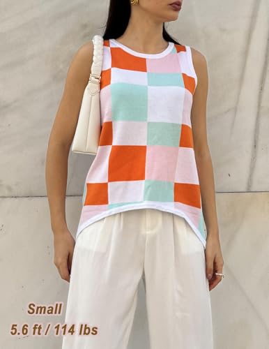 Image of Zeagoo Womens Sleeveless Sweater Vest Crewneck Knit Loose Sweater Tank Tops Lightweight Shirts Blouses 2026