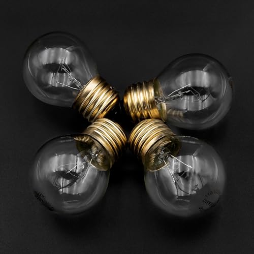 Image of Oven Light Bulb - 40 Watt Appliance Bulb for Maytag GE Ken-More Whirlpool Oven /Stove /Range Hood /Microwave /Refrigerator, G45 E26 /E27 Socket, Medium Brass Lead, High Temp - 4 Pack