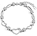 Sterling Silver Bracelet Women Heart Hand Chain Authentic Crystal Link Bracelets Mothers's day gift