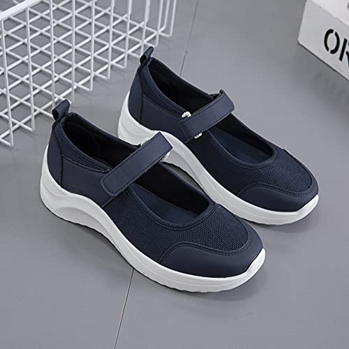 Sandals for Women Casual Summer 2021 Flat Closed Toe Sandals Ankle Strap Athletic Outdoor Hiking Sandals Comfort Breathable Walking Shoes,Blue,US6/EU372