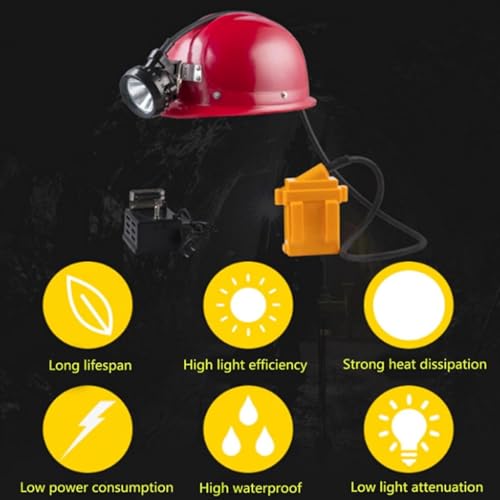 Casco de seguridad portátil con faro LED impermeable contra la oscuridad 7