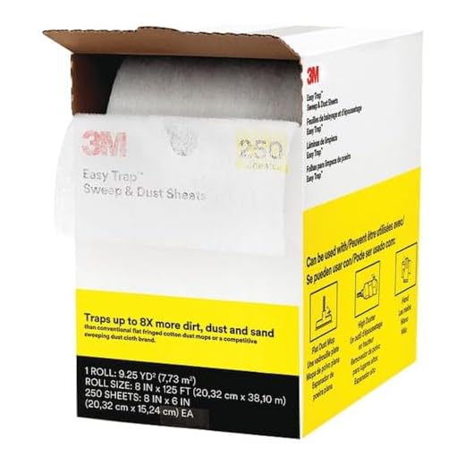 3M Easy Trap Sweep and Dust Sheets, 1 Roll of 60 8" x 6" Sheets, Disposable Easy Sweep Floor Duster, Picks Up 8x More Dirt, Dust, Sand, Hair, Works on Dry or Wet Surfaces, Hardwood Floors, 59152W