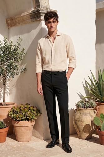 Image of Allen Solly Men's Formal Trousers | Premium Cotton Fabric | Comfy Fit for Office & Business Wear