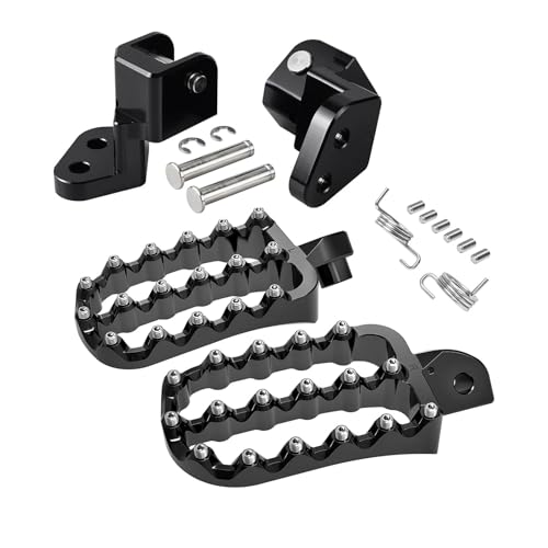 Pédales antidérapantes Kawasaki KLR 650 avec supports d'abaissement 1"