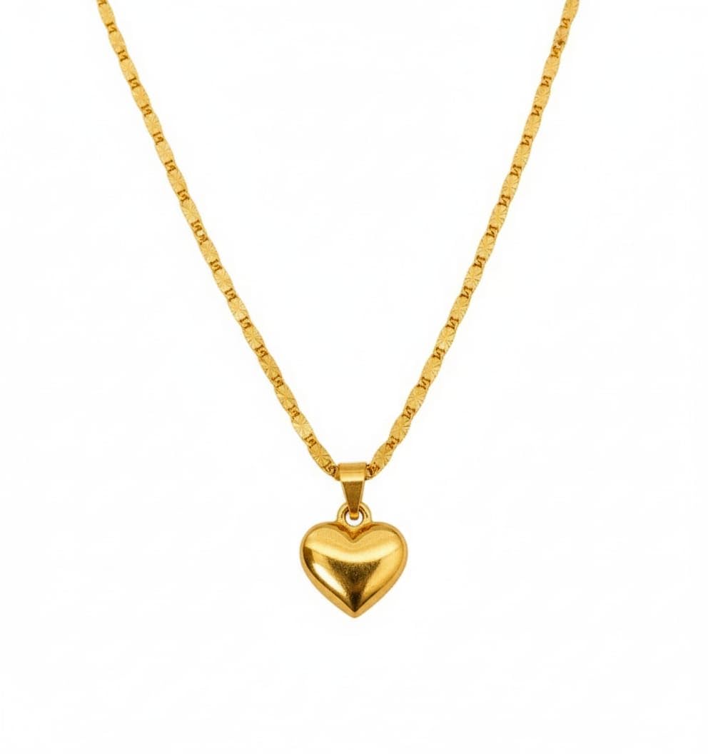 Gold Plated Heart Pendant Necklace for Women & Girls | Stylish Love Heart Charm Gold Chain | Birthday Valentine Anniversary Gift for Girlfriend Wife-image-20