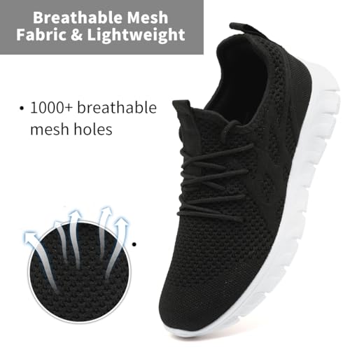 Image of Men's Mesh Breathable Sneakers Lightweight Non Slip Walking Shoes Athletic Running Gym Trainers