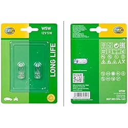 Lamparas Bora Linea Nueva HELLA 8GP 003 594-163 Lámpara - W5W - Long Life up to 3x longer lifetime - 12V - 5W - Tipo de portalámpara: W2,1x9,5d - Blister - Cant.: 2