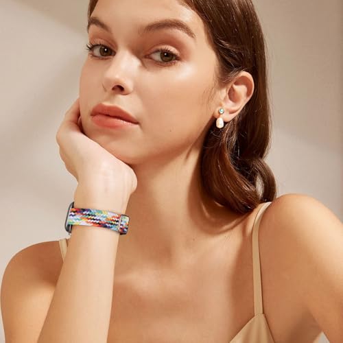 Image of Slim Braided Bands for Apple Watch Band 40mm 41mm 42mm 38mm 46mm 44mm 45mm 49mm Women,Stretchy Solo Loop Nylon Elastic Thin Narrow Skinny Strap for iWatch Ultra 3 SE 3 Series 11 10 9 8 7 6 5 4 3 2 1