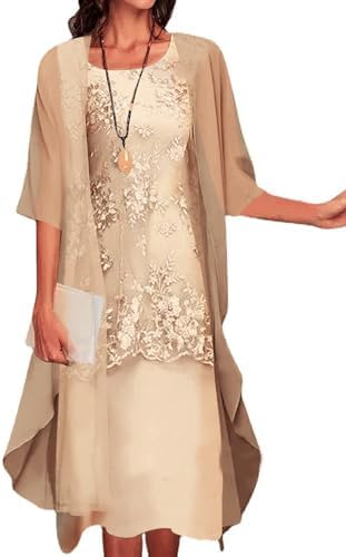 Women's Elegant Two-Piece Set Wedding Guest Formal Cocktail Dress with Jacket Flowy Casual Boho Floral Midi Dress