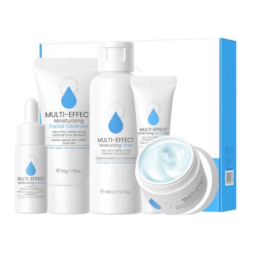 Autmor Juego completo de cuidado de la piel para el cuidado de la piel, kit facial hidratante nutritivo y control de aceite, adecuado para todos los tipos de piel, ideal para regalo mujer belleza con