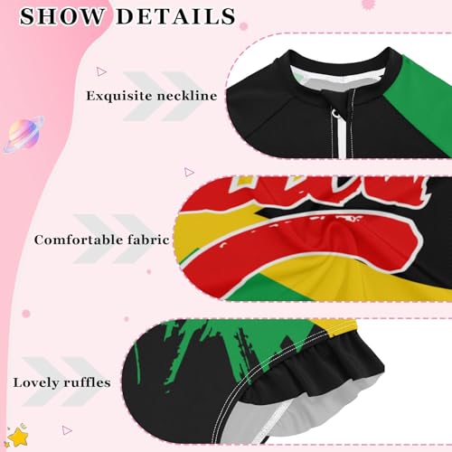 Aflyko Patriot Girls' Rash Guard Swimsuit One-Piece Swimwear UPF 50+4