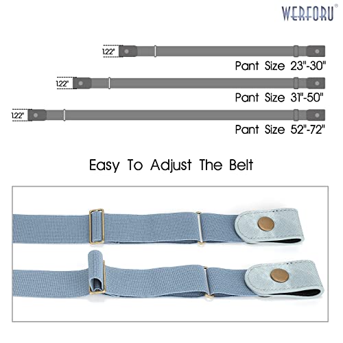 Image of WERFORU No Buckle Stretch Belt for Women and Men Elastic Waist Belt up to 72 Inches for Jeans Pants