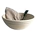 Panera redonda Banneton de 9 pulgadas con hojas de pan y forro de lino – Cestas de pan para levadura natural – Herramientas para la preparación del pan para panaderos profesionales y caseros