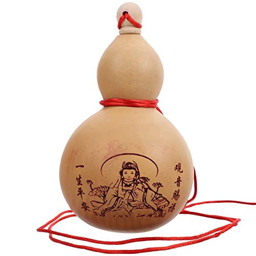 Yardwe Natural Gourd Water Bottle Traditional Gourd Wine Bottle Portable Drinking Gourd for Indoor Outdoor Use Random Pattern