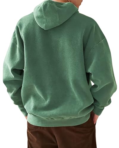 Men's Hoodies Distressed Washed Sweatshirts Solid Vintage Hooded Sweatshirt Long Sleeve Pullover Tops with Pockets3