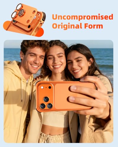 Coque iPhone 17 Pro antichoc mince orange 6,3 pouces métal