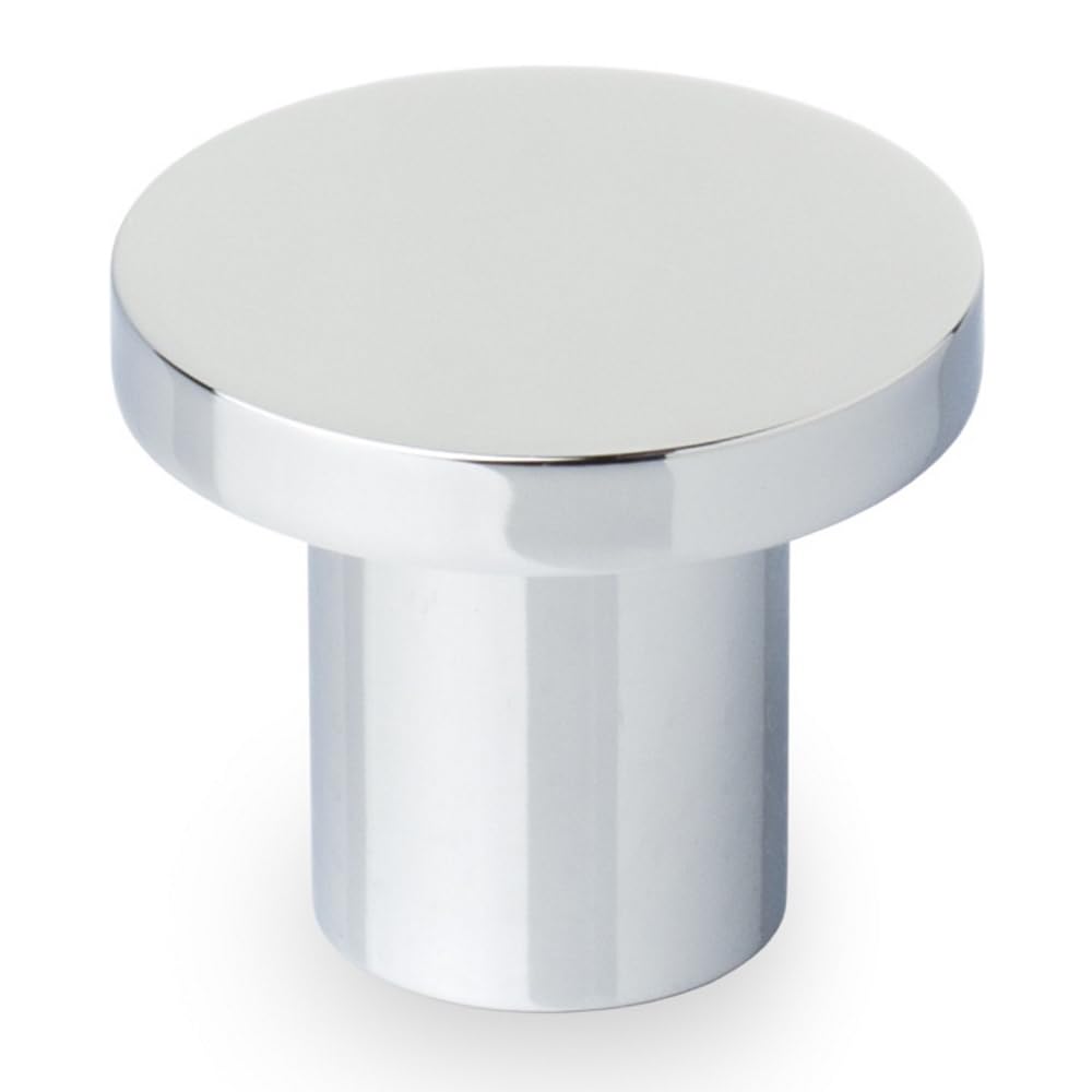 Handle & Home Round Chrome Cabinet Knob Circular Disc 25Mm Silver