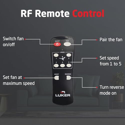 Image of LUKER JVLuker USA Nano XL 1200mm BLDC Ceiling Fans with Remote, BEE 5 star Rated Energy Efficient Ceiling Fan for Living Room, High Air Delivery with Reverse Mode & 2 Year Warranty- Brown