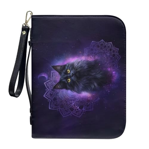 Bible Cover Case for Women, Cat Zipper Bible Cover Accessories Carrier Bag with Portable Handle, Easy to Carry Travel Hiking Worship Bible Tote Bag for Women