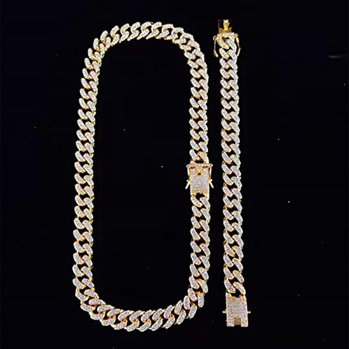 Collier chaîne cubaine Miami hip hop pour remplacer les bijoux ternes par un éclat strass or