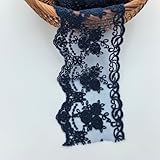 Sourcemall Spitzenband, zartes Kronenband zum Basteln, Nähen und Brautkleid, Applikation, Dekorationen, 8,4 cm breit, 4,5 m (Marineblau)