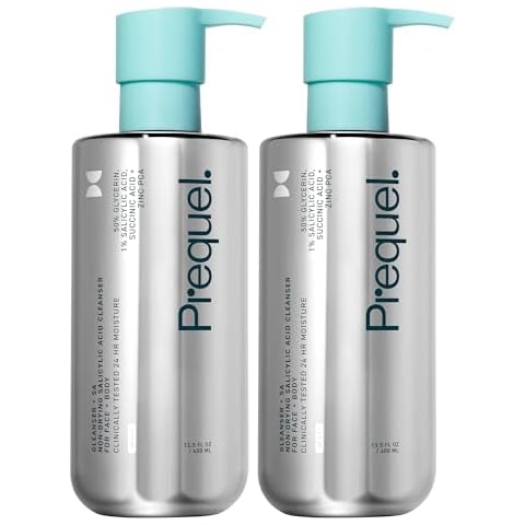 Prequel Skin - Gleanser SA Non-Drying Glycerin Cleanser - 2 Pack - Moisturizing Face Wash with Salicylic Acid - Unscented - 13.5 Fl Oz Cover