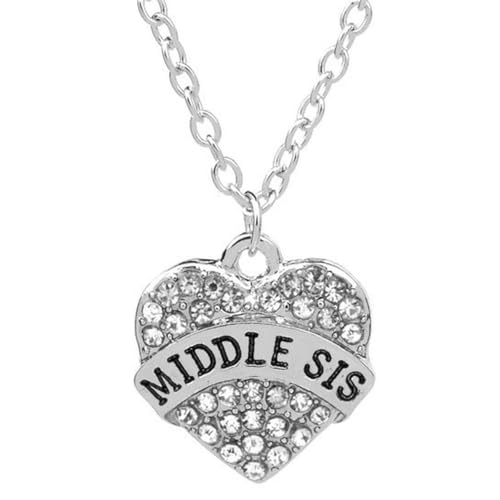 Collier cœur Feng Shui aux éclats de cristal et lettres gravées de qualité