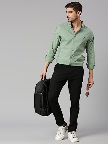 Image of Thomas Scott Men's Cricket Club Collection Classic Regular Fit Twill Shirt | 100% Cotton Long Sleeve Solid Shirt with Button Down Collar (Available in Plus Size)