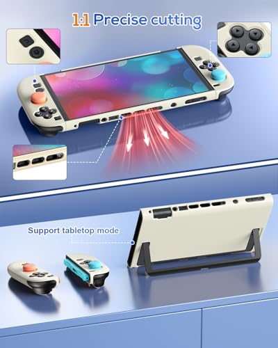 Image of FYOUNG Protective Case for Nintendo Switch 2 2025, Slim Hard Shell for Switch 2 Accessories, Scratch&Shock Protection Cover with Screen Protector, 8 Thumb Grip(Soft Yellow, Switch 2 7.9inch)