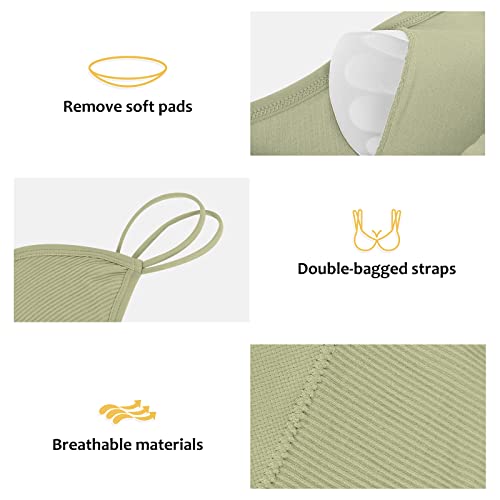 Omisy 4 Pcs Cami Bralettes for Women, Padded Sport Bra Pack No Underwire with Dual Straps for Sleeping, Yoga, Lounging2