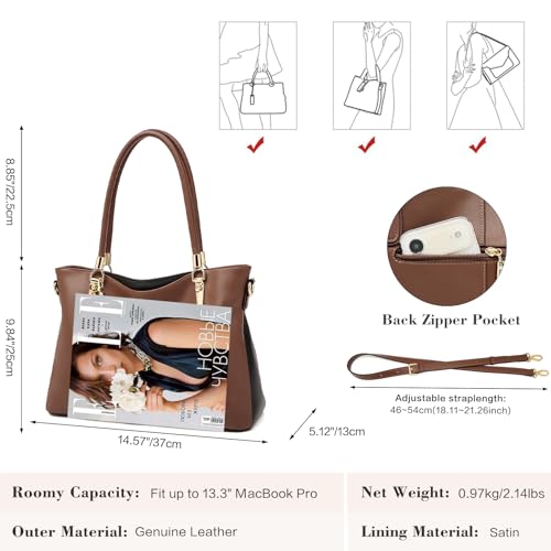 Image of FOXLOVER Soft Genuine Leather Medium Purses for Women Tote Bag Handbags with Top-handles Shoulder Satchel Purse