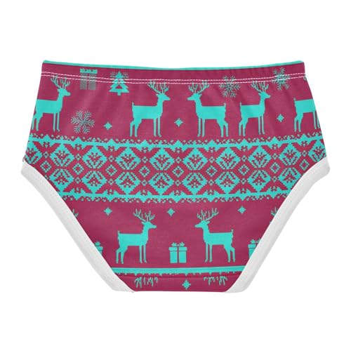 Girls Underwear Toddlers 2t Cotton Cute Panties Girl Aesthetic Briefs Kids Undies Teal Nordic Deer2